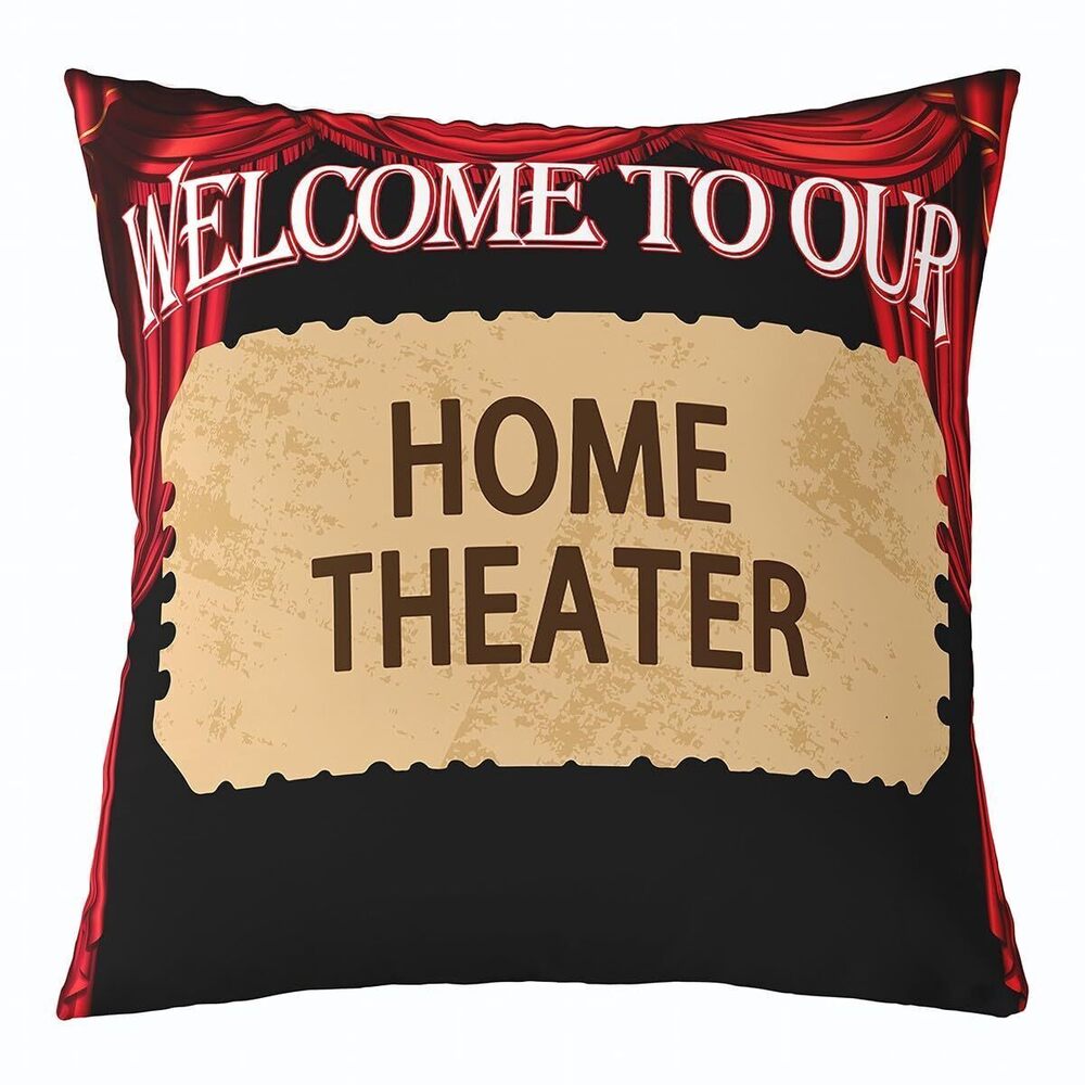 8676 Kids Home Theater Reversible Throw Pillow Covers 20 x 20-Inch Movie